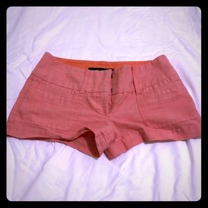 Orange Linen Shorts